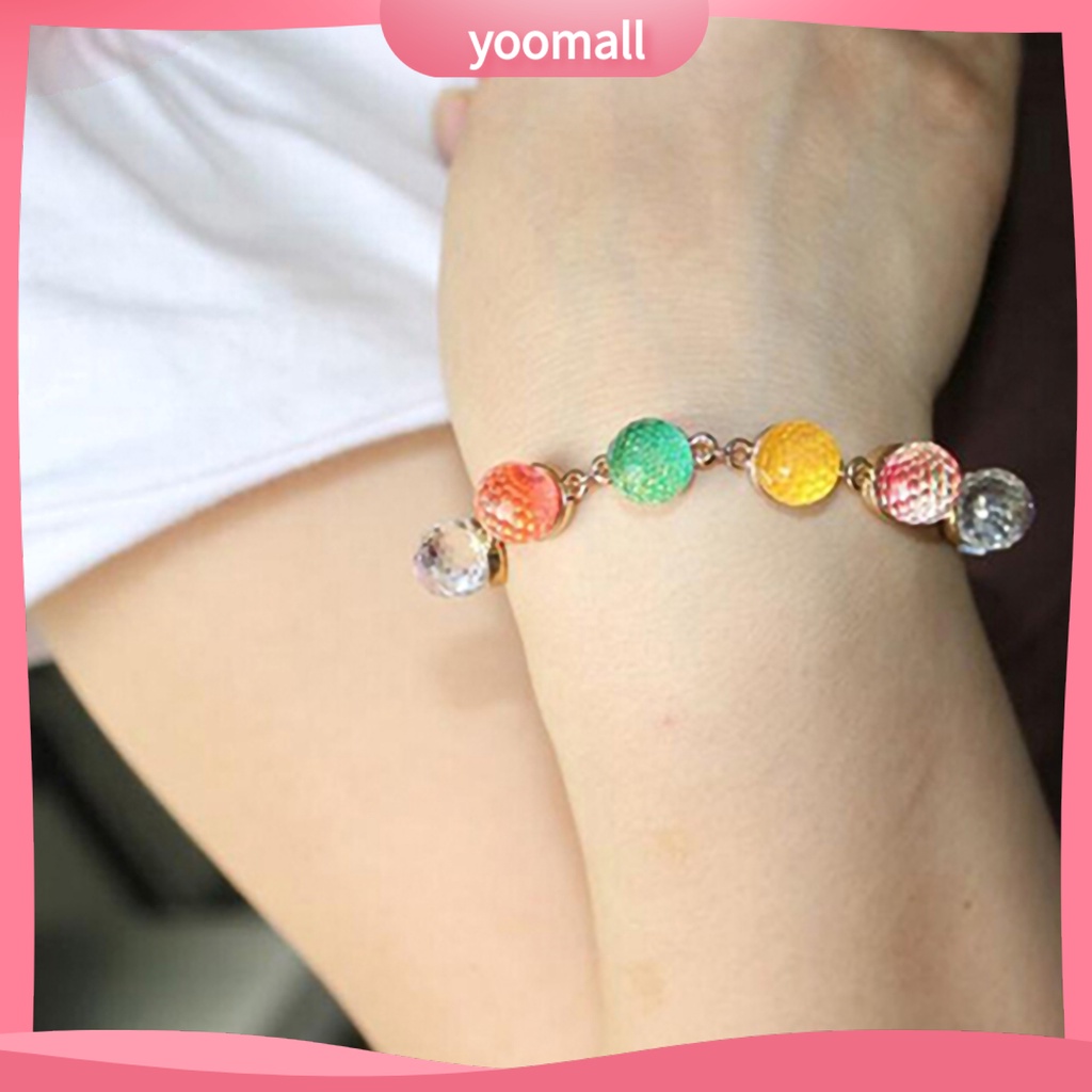 Vòng Tay Chuỗi Hạt Tròn Màu Sắc Ngọt Ngào Thời Trang Cho Nữ