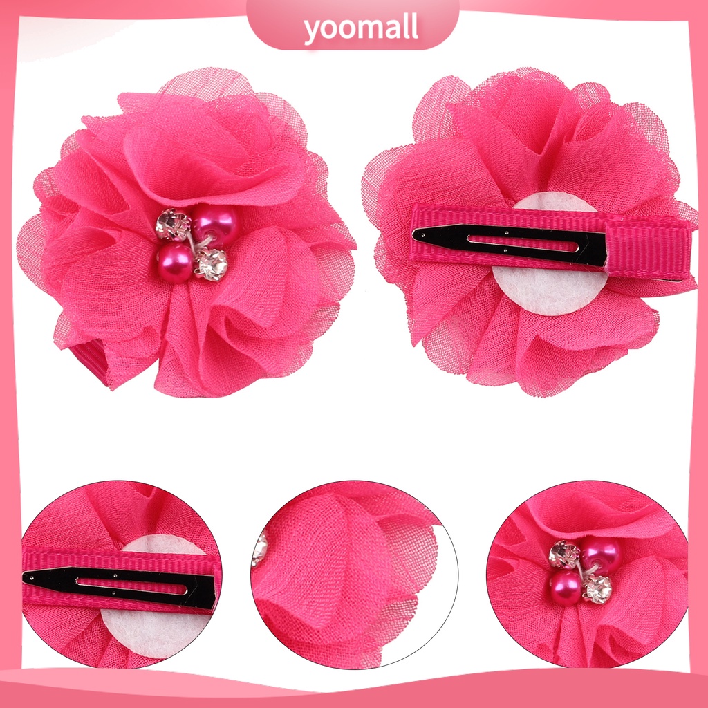 [YM] Kẹp Tóc Bắt Sáng Trang Trí Hoa Tinh Tế Dễ Mặc Hàng Ngày Cho Trẻ Em