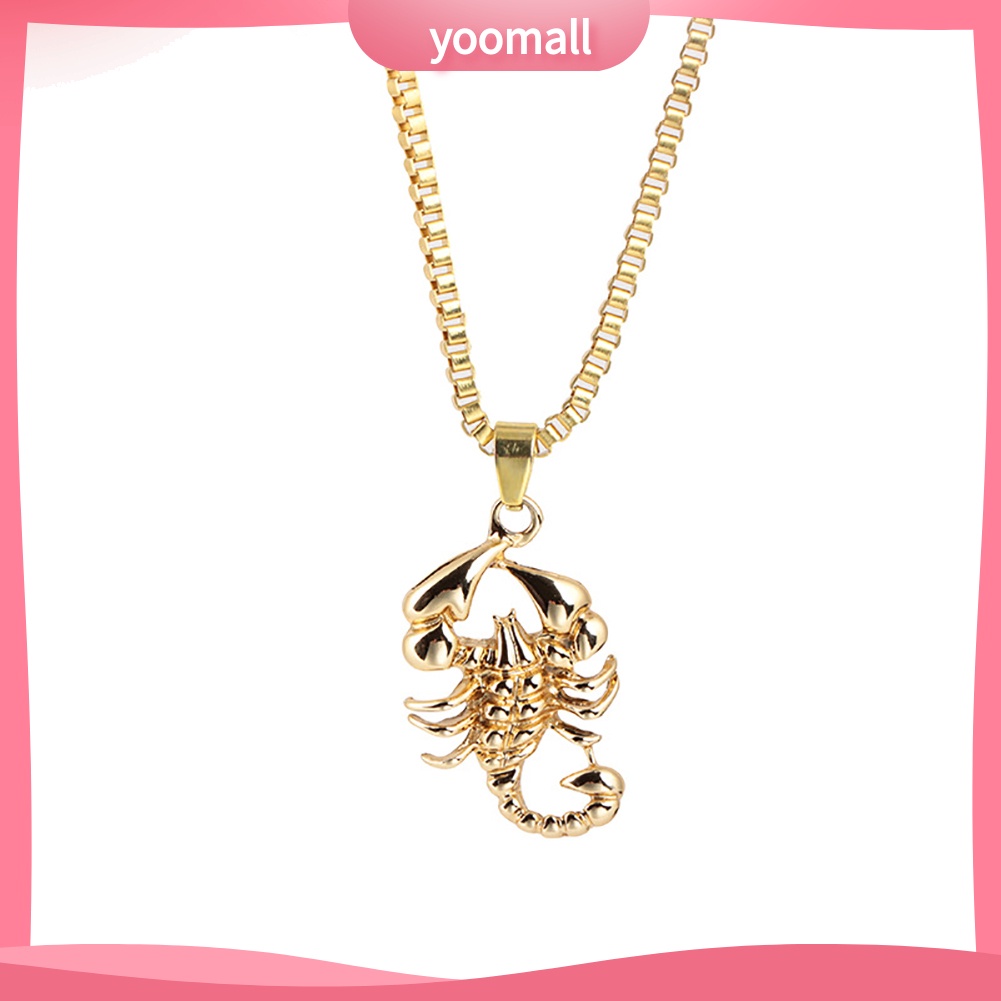 Vòng cổ Mặt Hình Bọ Cạp Màu Vàng Phong Cách Hip hop Thời Trang Cho Nam