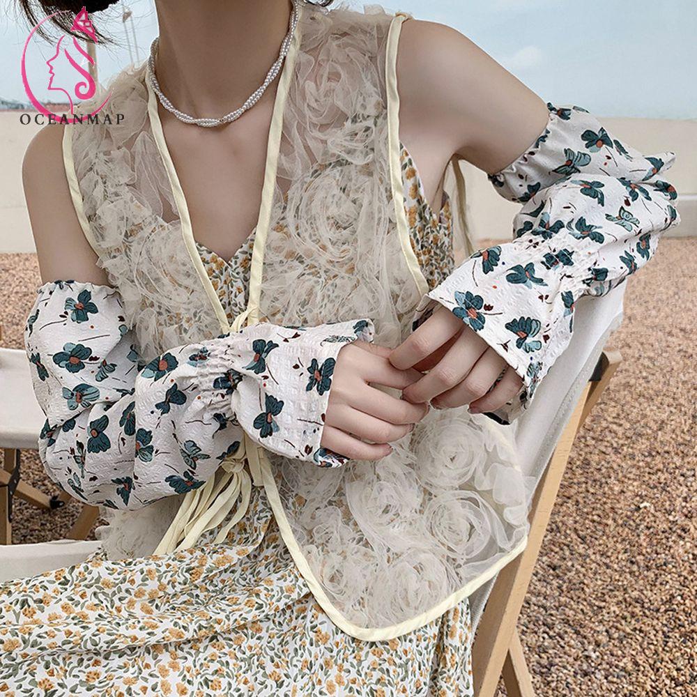 OCEANMAP Găng Cánh Tay Dài Chống Nắng Thoáng Khí Thời Trang Mùa Hè