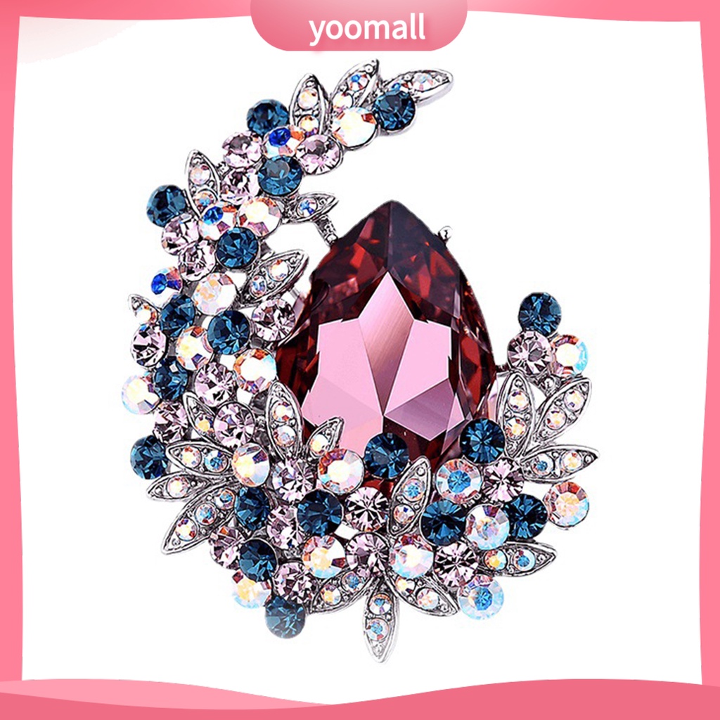 Ghim Cài Áo Hình Mặt Trăng Đính Đá Pha Lê Sáng Bóng Thanh Lịch Cho Nữ