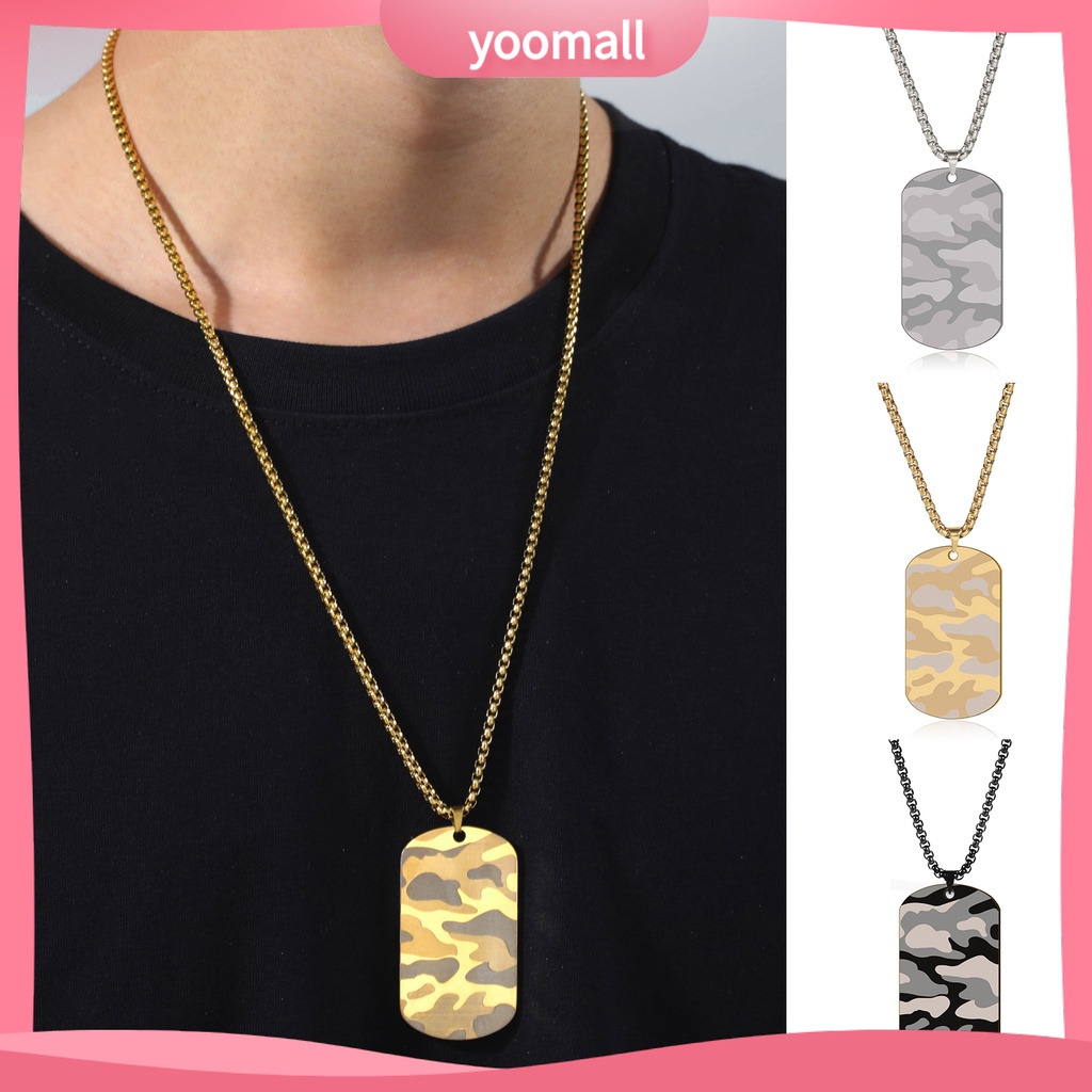 Vòng cổ Bằng Thép Không Gỉ Mạ Điện Họa Tiết Rằn Ri Phong Cách Hip Hop Thời Trang Cho Nam