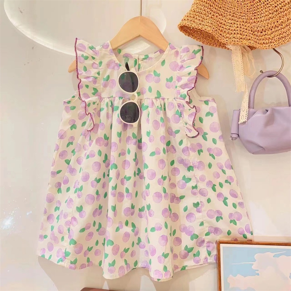 Đầm Công Chúa Mùa Hè Diềm Xếp Nếp Lãng Mạn Mùa Hè Cho Bé Gái Mới