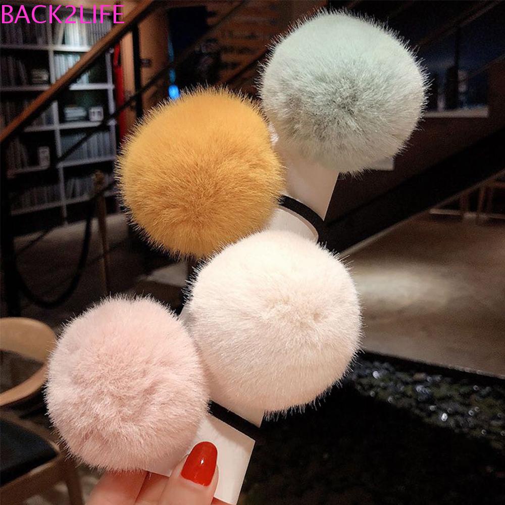 BACK2LIFE Dây Cột Tóc Lông Thỏ Nhân Tạo Thời Trang Mùa Đông Cho Nữ