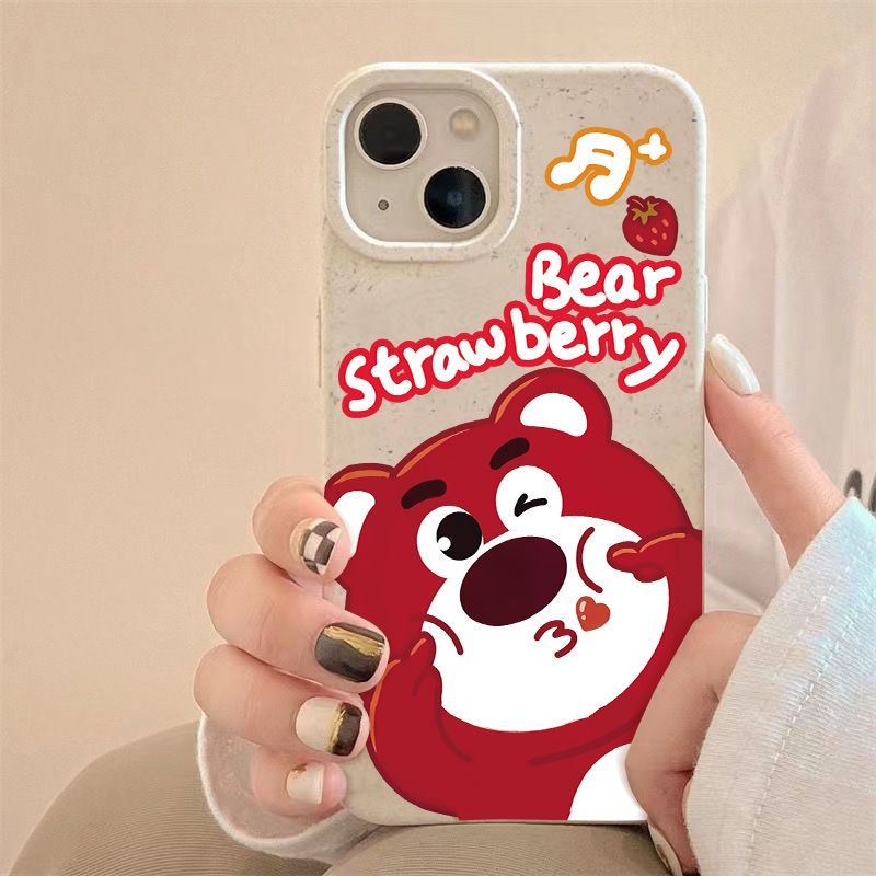 Ốp Điện Thoại Dẻo Họa Tiết Gấu &amp; Dâu Tây Dễ Thương Chống Sốc Cho Iphone 8 13plus max 71114proiPhone12 ZU5J
