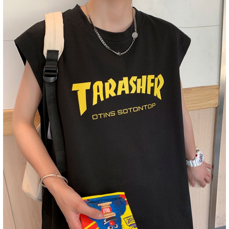 Áo Thun Sát Nách Dáng Rộng Vải Lụa Mát Thời Trang Mùa Hè Phong Cách Mỹ Cao Cấp Cho Nam