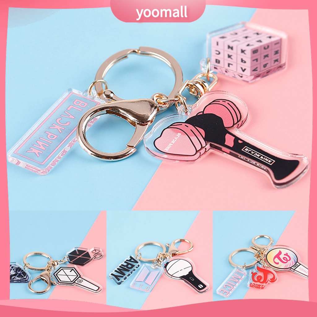 Móc Khóa Hai Mặt Bằng Acrylic Trong Suốt Sáng Tạo K-POP BTS EXO Twice