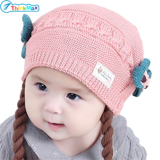 Mũ Len Gắn Nơ Cho Bé Từ 3-18 Tháng Tuổi