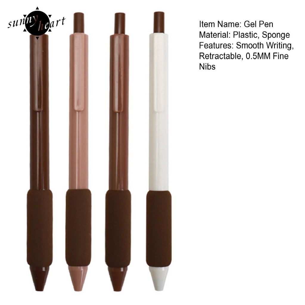 Sunnyheart Set 4 Bút Viết Cao Su Mềm Màu Gradient Nhanh Khô Không Có Dây Kéo Dài