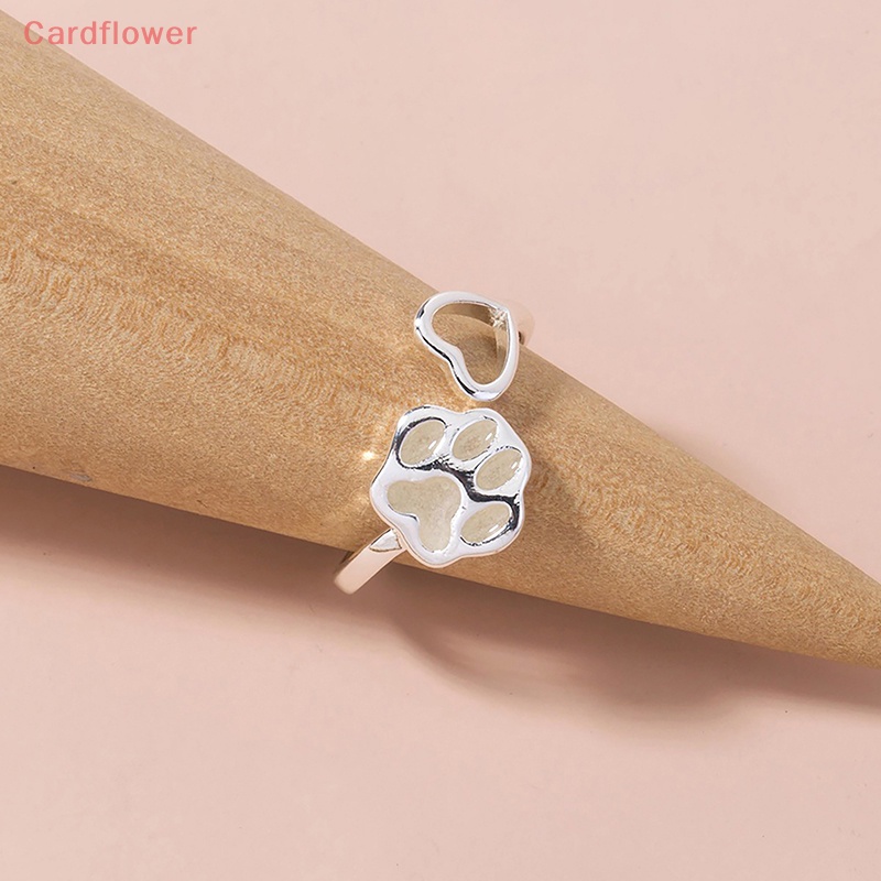 < Cardflower > Nhẫn Dạ Quang Dạng Mở Hình Chân Mèo Sáng Tạo Có Thể Điều Chỉnh Làm Quà Tặng Cho Cặp Đôi Nam Nữ Mới