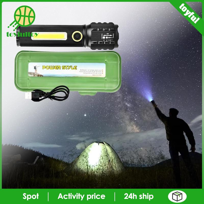 Đèn Pin LED USB Cầm Tay Siêu Sáng Bỏ Túi Tiện Dụng Cho Gara Xe Hơi / Sân Vườn