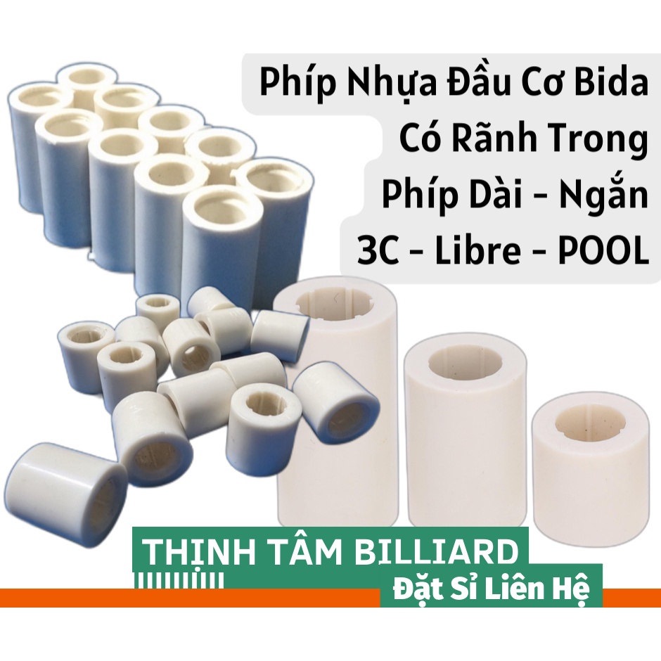Phíp Nhựa Bida - Phíp Đầu Cơ Bi-A 12MM 13MM Có Rãnh Trong Loại Tốt [ Phíp Nhựa Bida Trắng ]