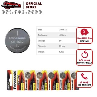 Combo 5 viên pin thay thế cảm biến áp suất lốp tpms cr 1632 3v