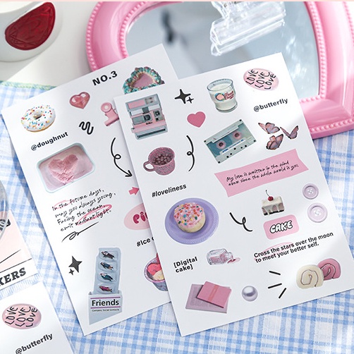 Set 2 tấm sticker trang trí bullet journal Cosmic Grocery Store