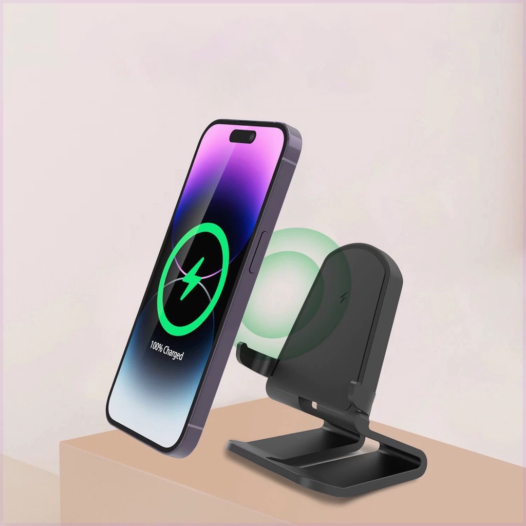 VIRWIR Đế Sạc Nhanh Không Dây 15W Cho iPhone 14 13 12 11 X Pro Max Giá Đỡ
