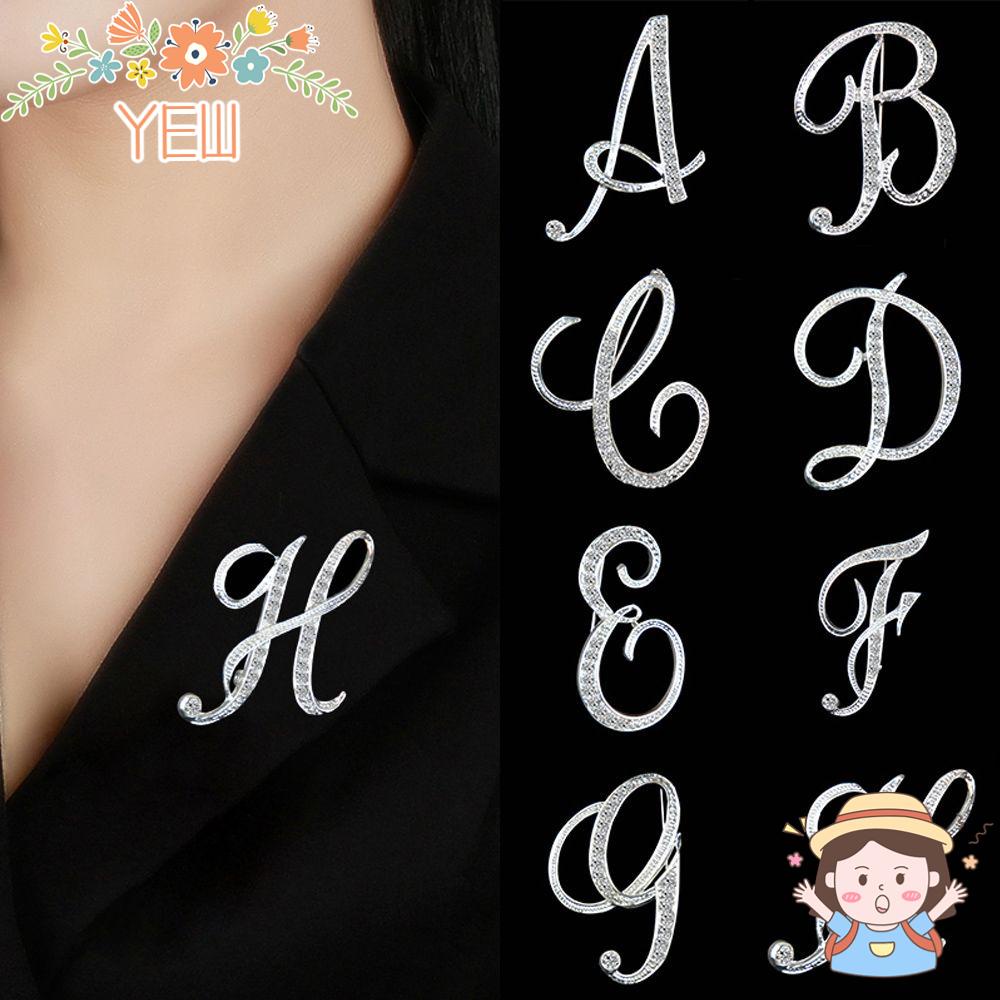 Ghim Cài Áo Hình Chữ Đính Đá Pha Lê Sáng Tạo Thời Trang