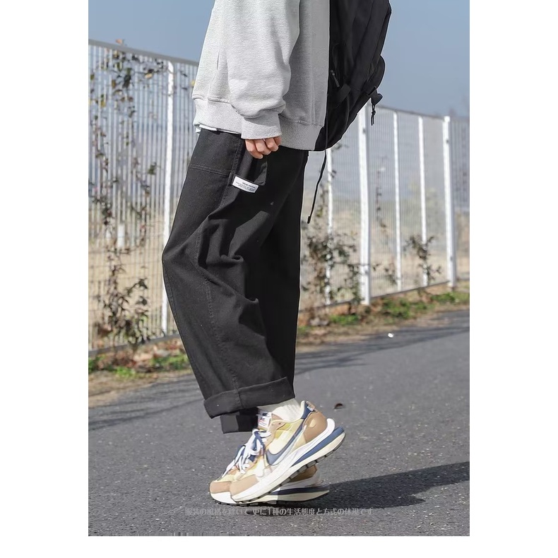 Quần Dài Ống Rộng Phong Cách Đường Phố Nhật Bản Cá Tính Dành Cho Nam