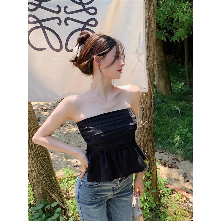 Áo Voan Hai Dây Phong Cách Retro Ngọt Ngào Cho Nữ