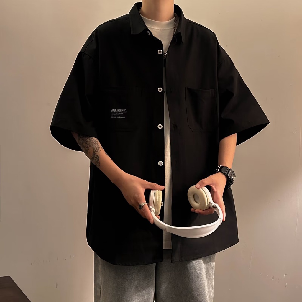 Áo Sơ Mi Ngắn Tay Phong Cách Hàn Quốc Mỏng Mát Cho Mùa Hè Dành Cho Nam Giới, Chất Liệu Cotton, Phong Cách Cổ Điển, Dễ Phối Đồ, Chất Lượng Cao