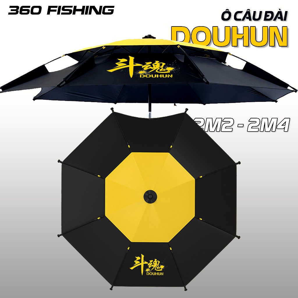 Ô Câu Đài 2 Tầng DOUHUN Ô Câu Cá Che Nắng Mưa Dù Câu Đài Chống Tia UV Cao Cấp