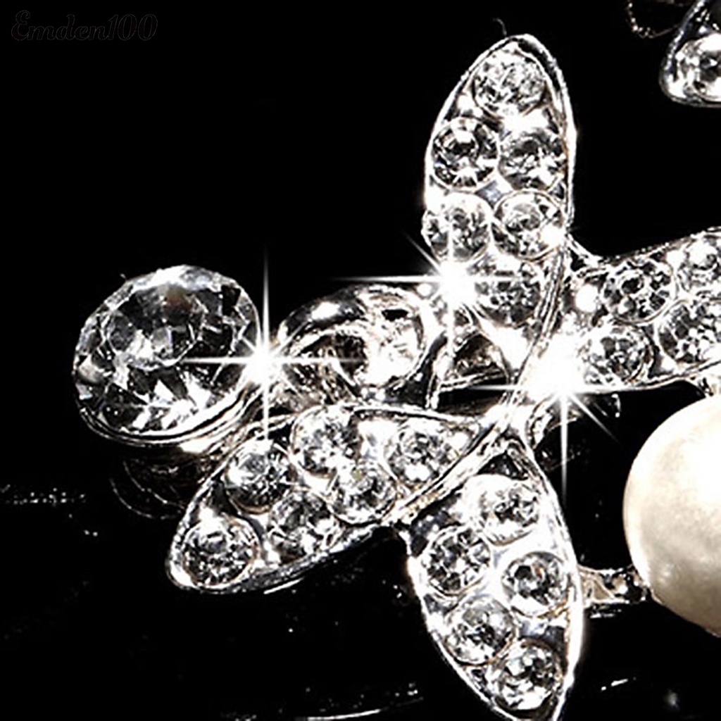 Cài Tóc Đính Đá Hình Hoa Thời Trang Cho Cô Dâu