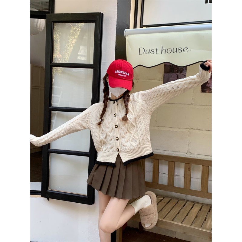 Áo Cardigan Dệt Kim Tay Dài Phong Cách Thời Trang Retro Hàn Quốc Mới