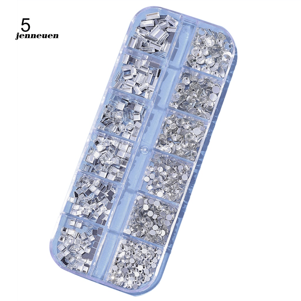 Hộp 12 Ngăn Đựng Hạt Kim Cương Giả Mini 3D Trang Trí Móng Tay