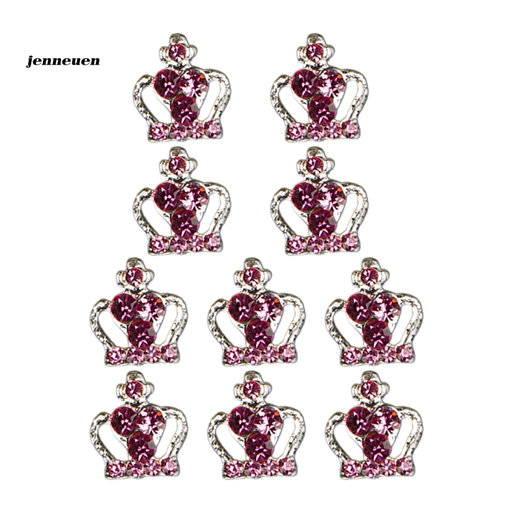 Set 10 Phụ Kiện Đính Trang Trí Móng Nghệ Thuật Hình Vương Miện 3D DIY