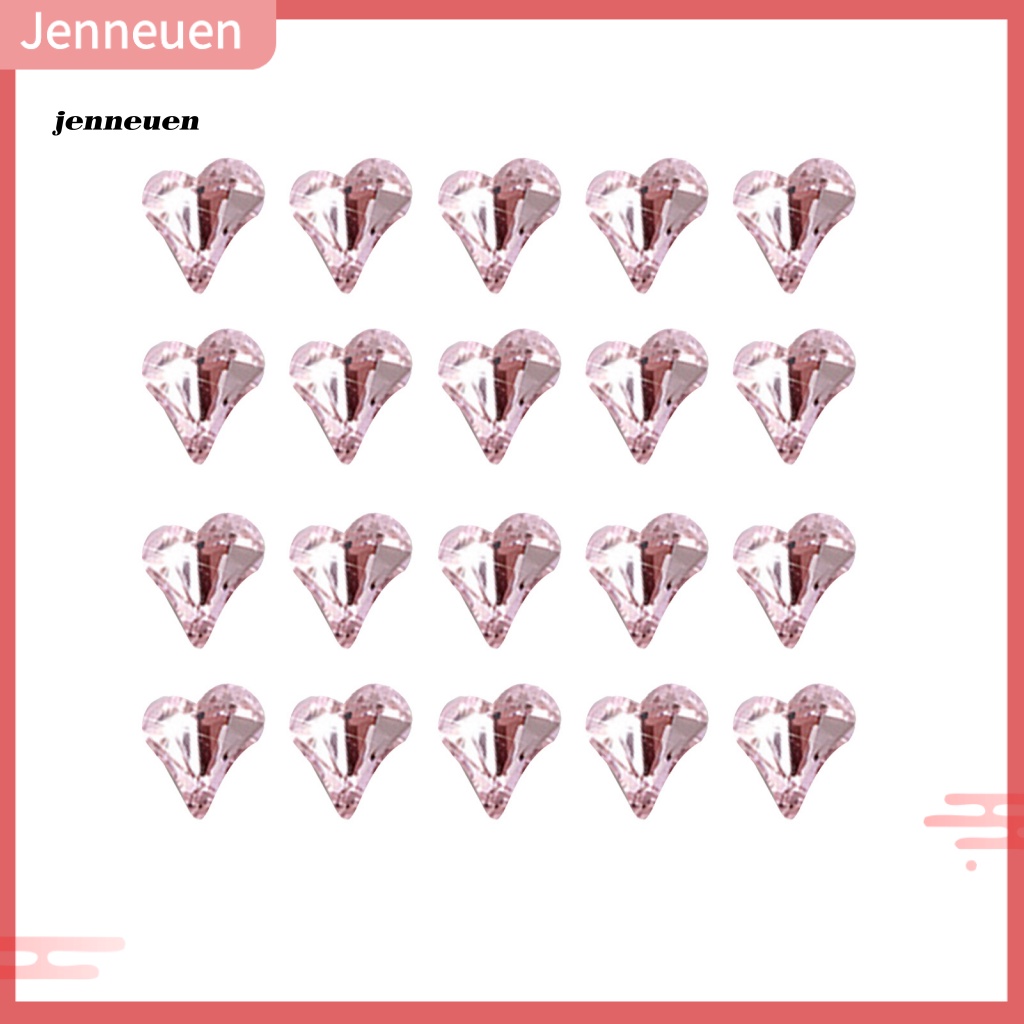 Set 20 Phụ Kiện Trang Trí Móng Tay Nghệ Thuật Hình Trái Tim Đính Đá Xinh Xắn