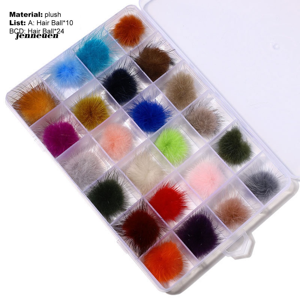 Set 10 / 24 Quả Cầu Lông Xù Nam Châm Đa Năng Trang Trí Móng Tay 3D DIY