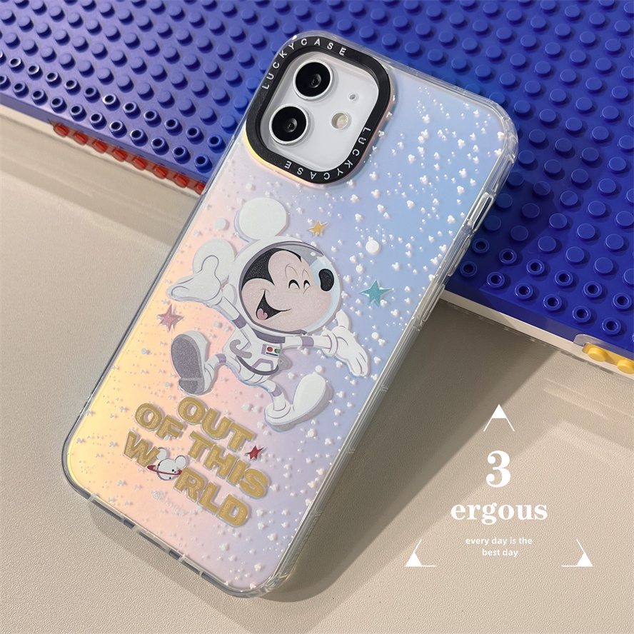 Ốp Điện Thoại Silicon Mềm Chống Sốc Màu Laser Hình Chú Chuột Cho iPhone 14 13 12 11 Pro Max SE2020 X Xr Xs Max 8 7 Plus