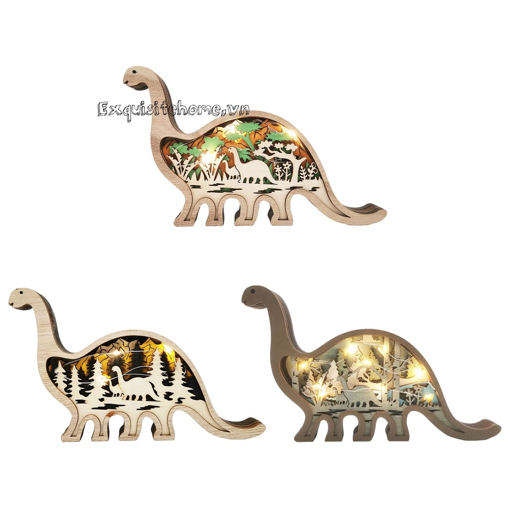 Mô Hình Khủng Long 3D Bằng Gỗ Dùng Trang Trí Độc Đáo