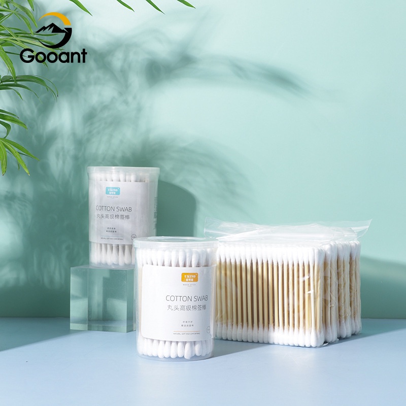 Bông Tăm Hai Đầu Tròn Bằng cotton Dùng Một Lần Để Trang Điểm