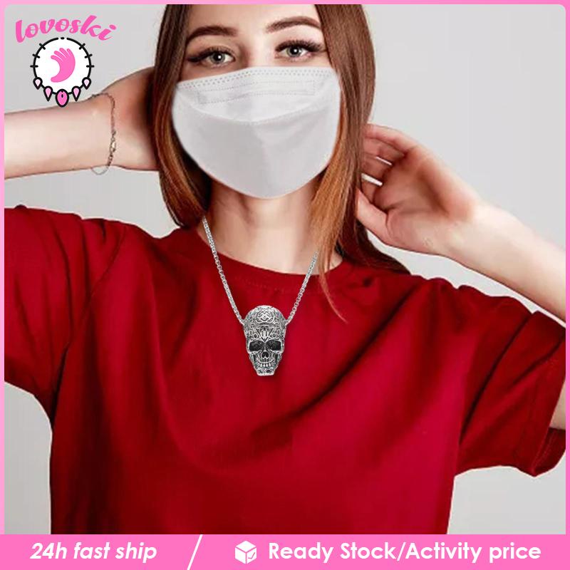 Vòng cổ Mặt Đầu Lâu Bằng Thép Không Gỉ Cá Tính