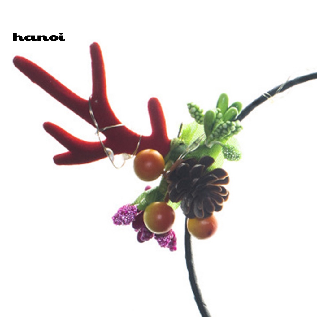 Băng Đô Cài Tóc Hình Sừng Hươu Có Đèn LED Phát Sáng Dành Cho Nữ