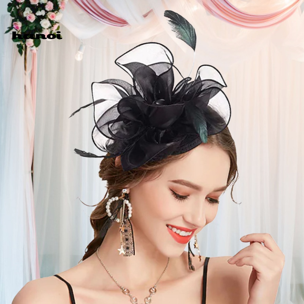 Kẹp Tóc Hình Lông Vũ Siêu Nhẹ Không Phai Màu Phong Cách Retro Dành Cho Cô Dâu