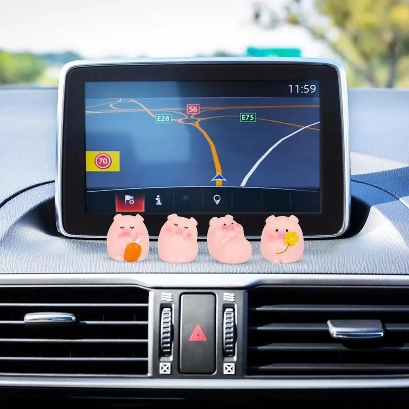 Chú Heo Hồng Hoạt Hình Bằng Nhựa resin Dễ Thương Trang Trí Nội Thất / Xe Hơi / Bảng Điều Khiển Văn Phòng / Quà Tặng Sinh Nhật / Sân Vườn