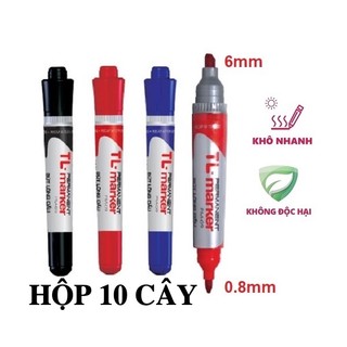 Hộp 10 cây bút lông dầu 𝑻𝒉𝒊𝒆̂𝒏 𝑳𝒐𝒏𝒈 cây lớn tl pm-09