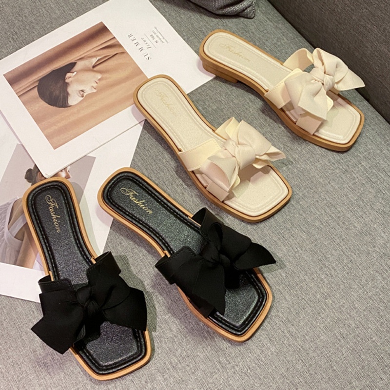 Dép Lê Quai Nơ Đế Mềm Chống Trượt Thời Trang Mùa Hè Dành Cho Nữ