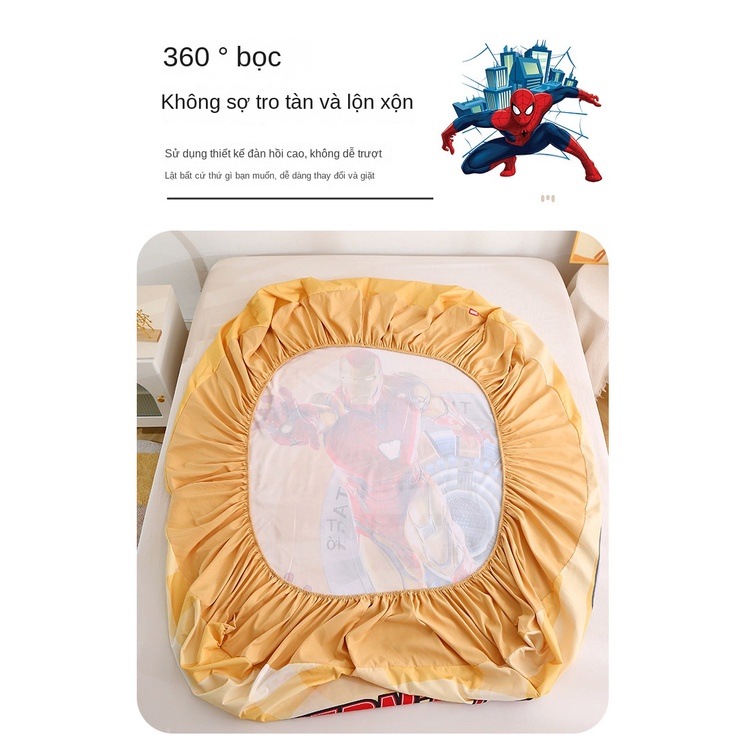 Bộ Chăn Ga Và Vỏ Gối In Hình Siêu Anh Hùng Đáng Yêu