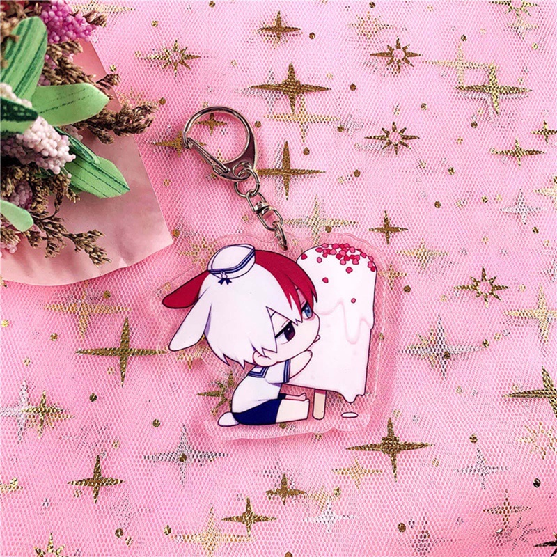 Móc Khóa Hai Mặt Bằng Acrylic Trong Suốt Hình Anime My Hero Academia Todoroki Shouto