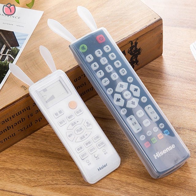 Vỏ Bọc Điều Khiển TV / Điều Hòa Bằng Silicon Mềm Hình Tai Thỏ Màu Trong Suốt