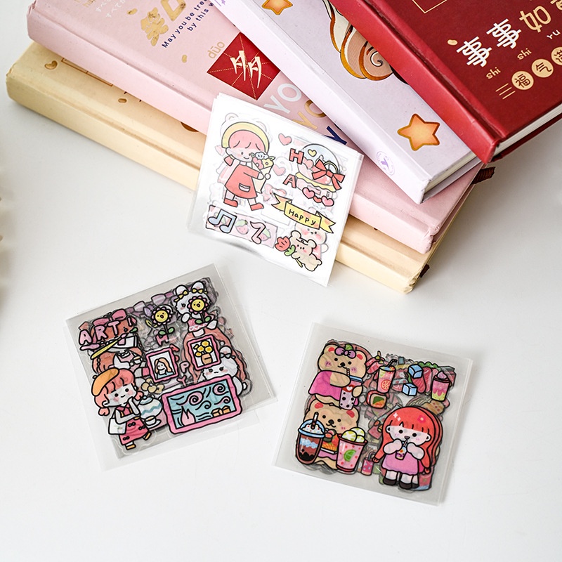 Miếng Dán Thẻ Ghi Chú Bằng pvc Trong Suốt Họa Tiết Hoạt Hình Dễ Thương Chống Thấm Nước Trang Trí Điện Thoại Cho Bé diy