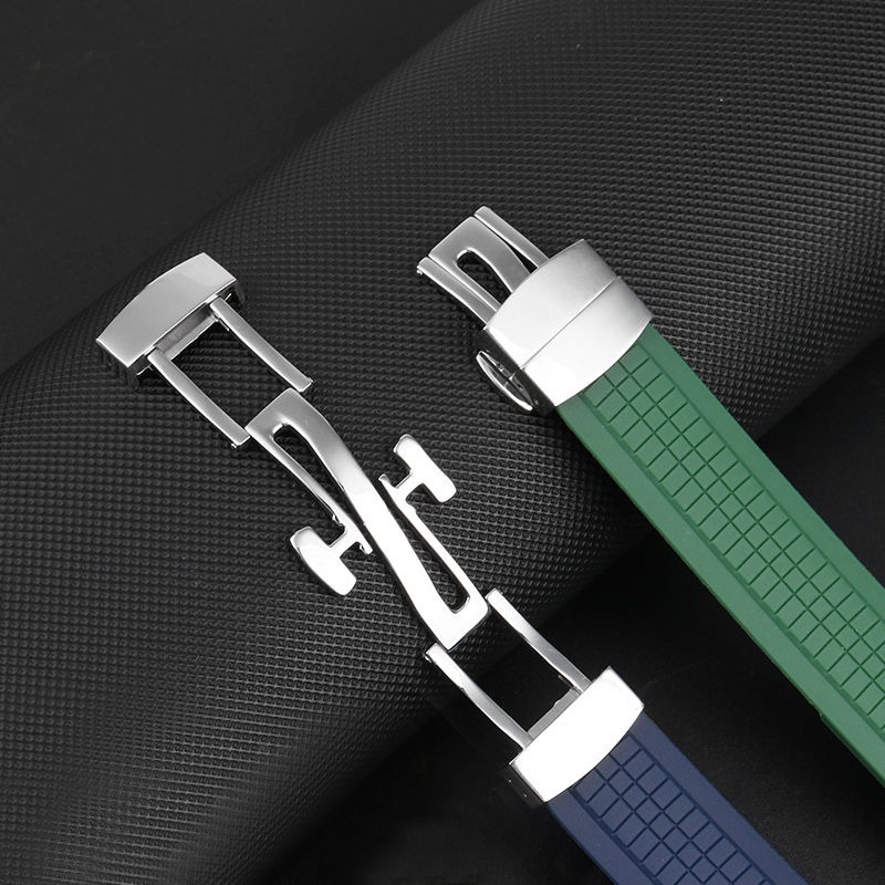 Dây Đeo Đồng Hồ Bằng Silicone Mềm Dày 21mm Khóa Bướm Cho PP 5164A 5167A 5168A