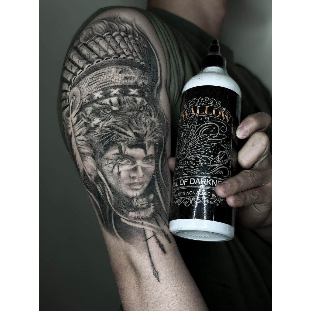 Nước pha mực Swallow Sơn Én ,nước pha đen xăm hình giúp tăng tông đen dễ bám mực -16oz - NHÍM DCPX