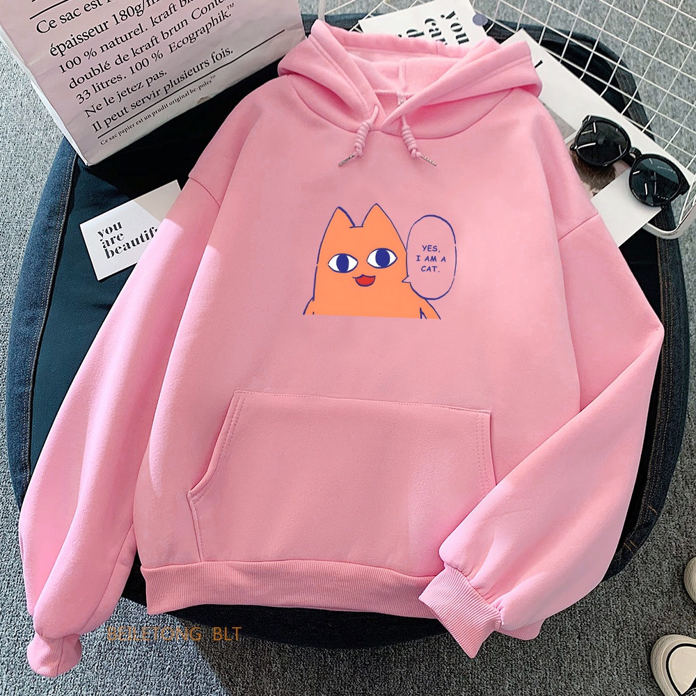 Azumanga Daioh OH MY GAH Áo Hoodie In Hình Mèo Hoạt Hình Dễ Thương Thời Trang Thu Đông / Đông Dành Cho Nữ Toàn Bộ
