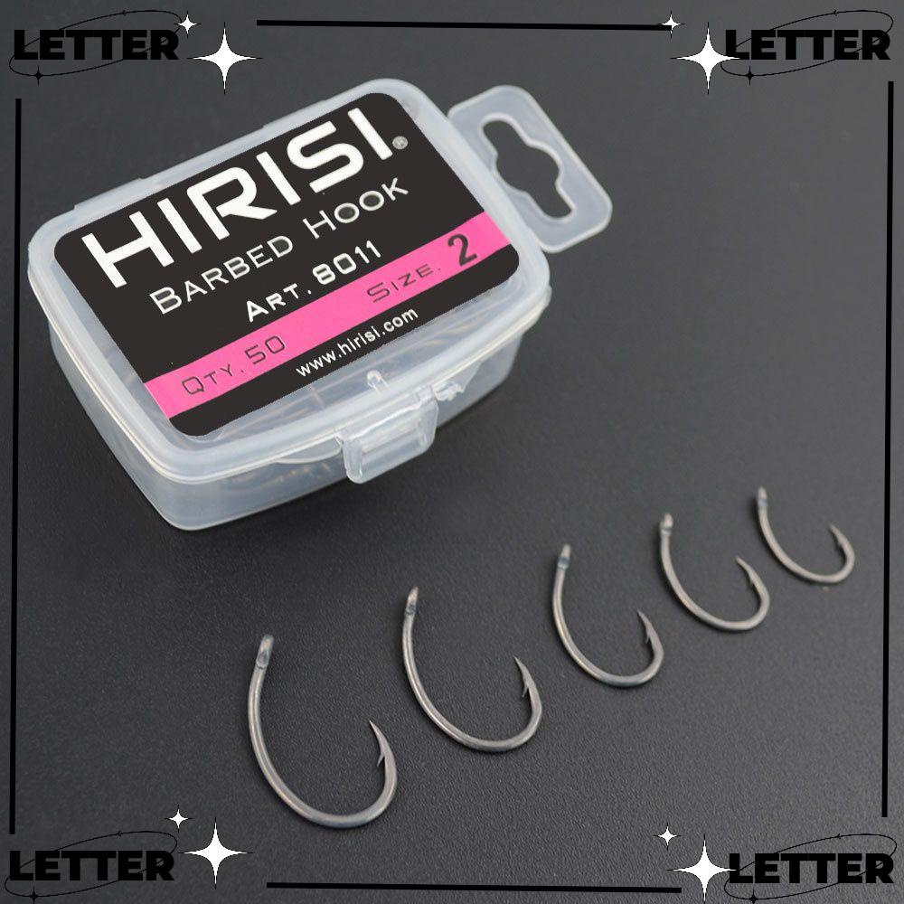 50Pcs Sharp Barbed Pinpoint Claw Hook High Carbon Fishook Carp Hooks 8011 Fish Bait Coating Fishing Accessories High Quality Eyed Fishooks