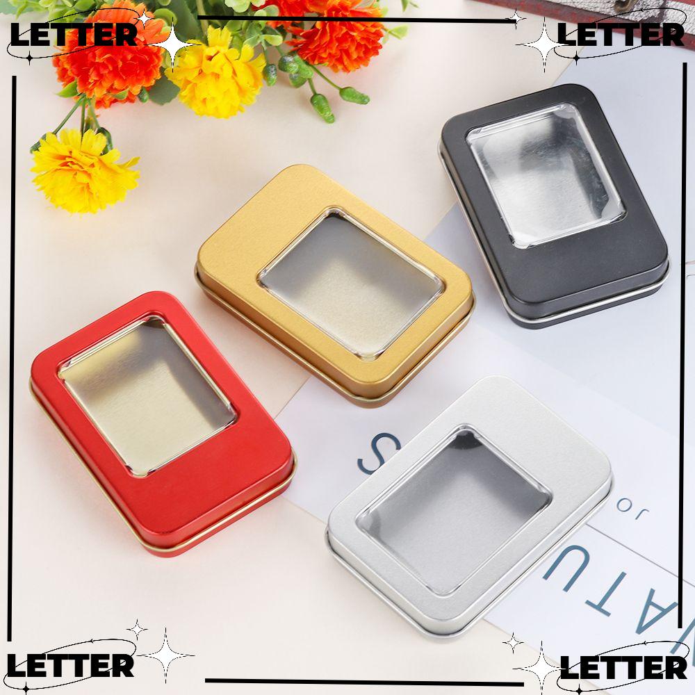 Hộp thiếc đựng trang sức/tai nghe/tiền xu/chìa khóa hình chữ nhật nhiều màu