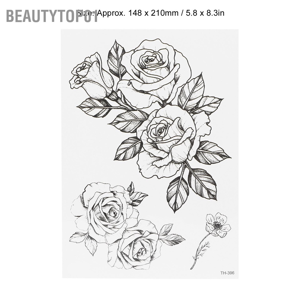 BeautyTop01 Tạm thời Miếng Dán Hình Xăm Cánh Tay Ngực Lưng Chân Chống Nước Nữ Hoa