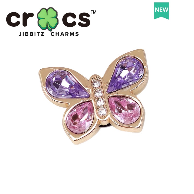 Dây Chuyền Kim Loại Mặt Hình Giày Dép crocs Đính Hạt Ngọc Trai / Bướm / Hoa Xinh Xắn DIY